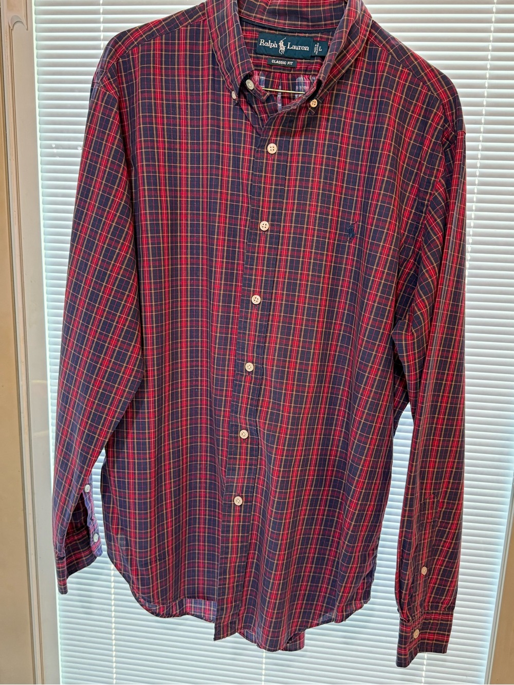 Ralph Lauren Red and Blue Plaid Button-Down Shirt